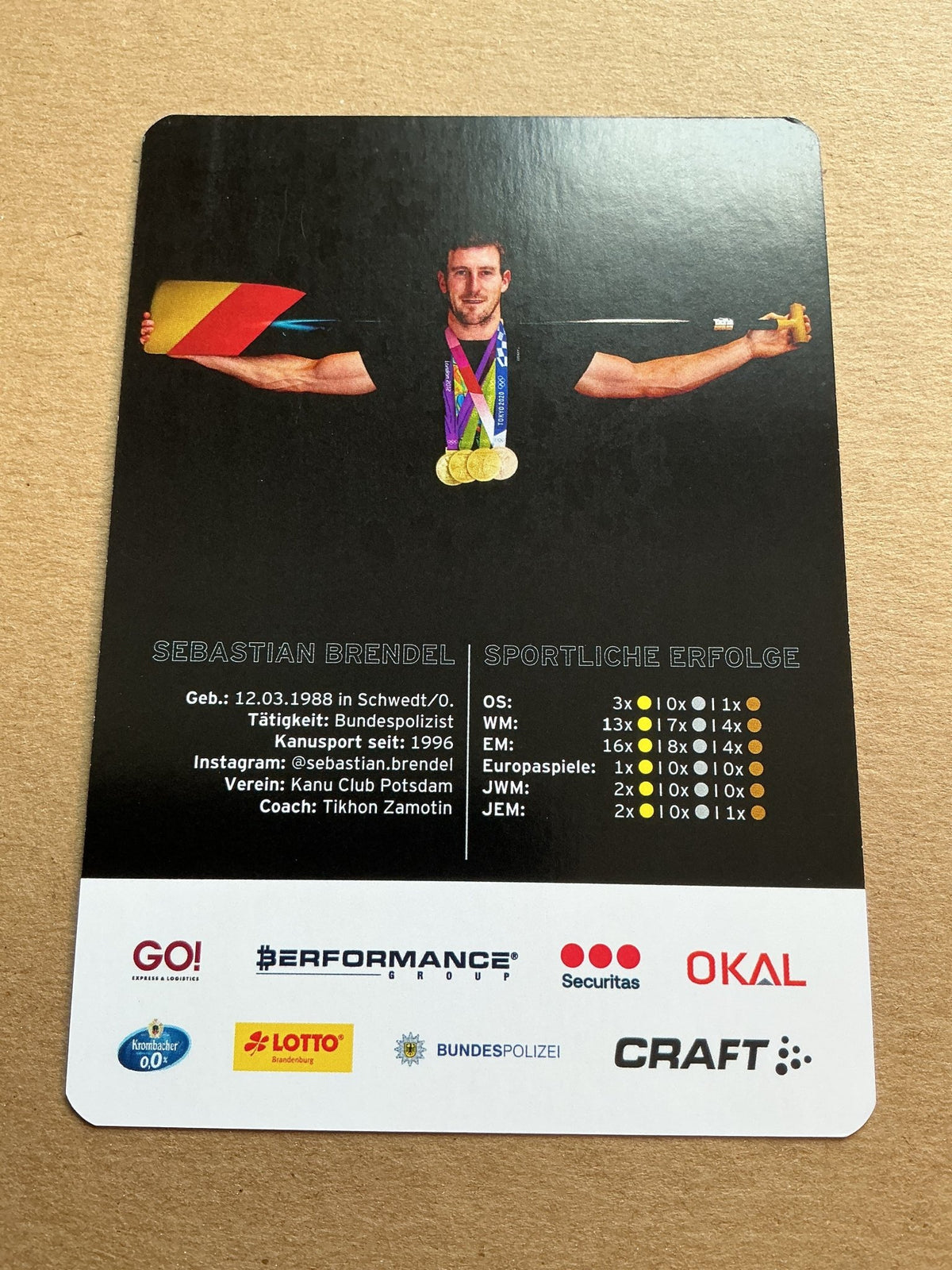Sebastian Brendel, Germany 🇩🇪 Canoeing Summer Olympics 2024 hand signed - Autographs-World