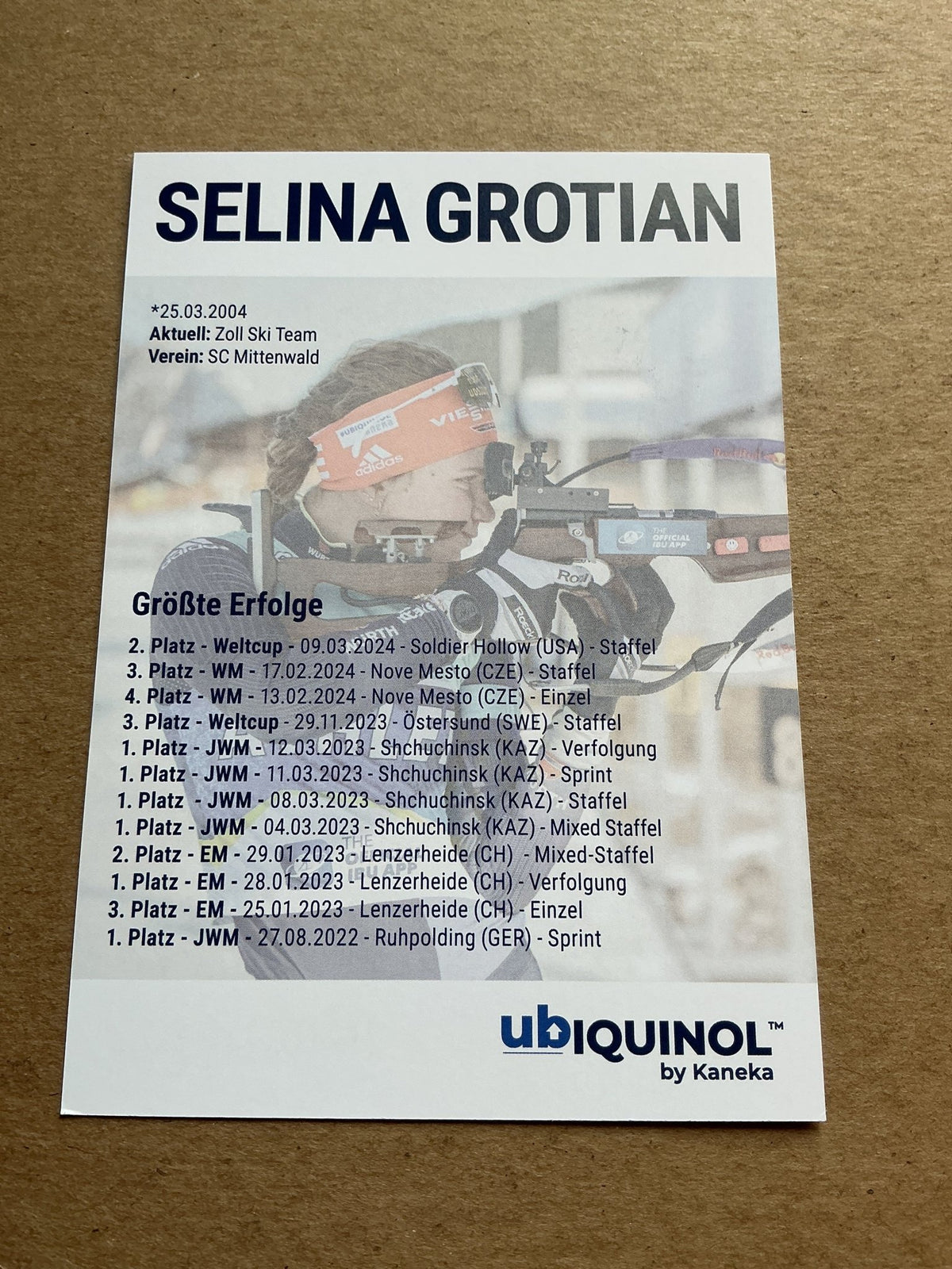 Selina Grotian, Germany 🇩🇪 Biathlon Winter Sports 2024/25 hand signed - Autographs-World