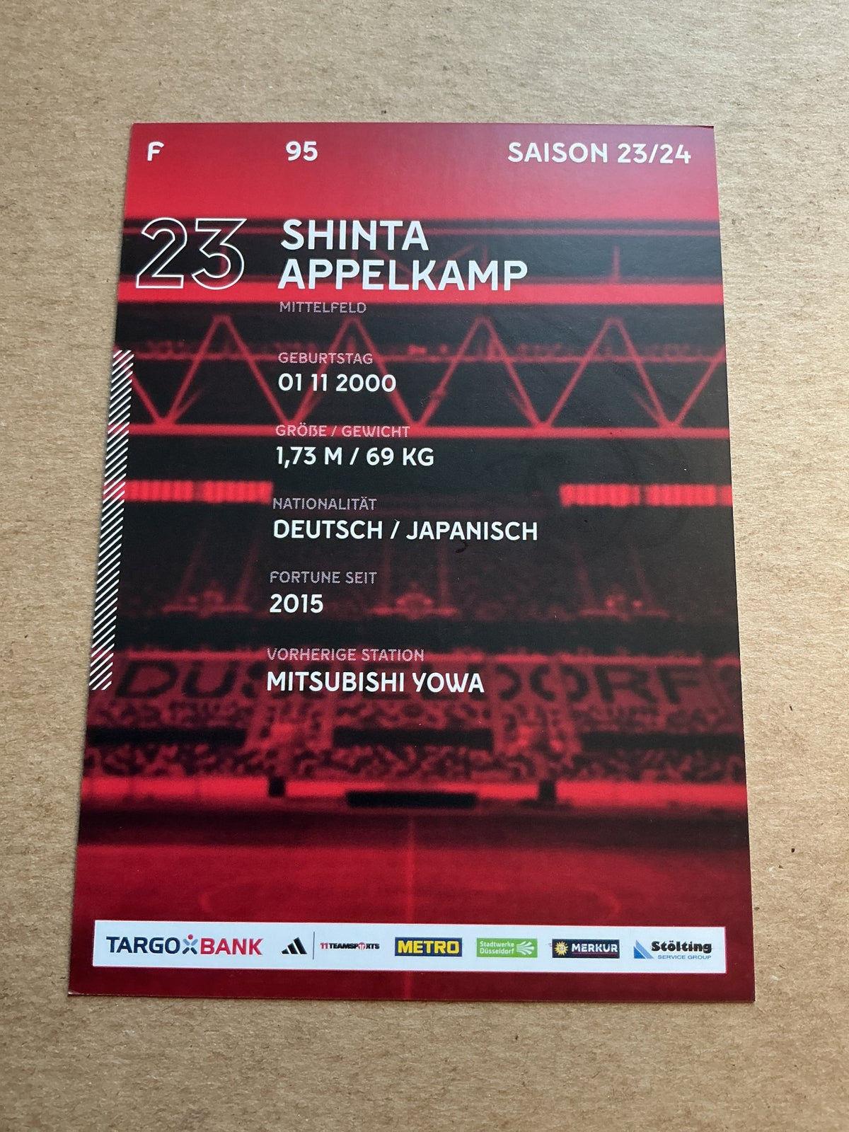 Shinta Appelkamp, Japan 🇯🇵 Fortuna Düsseldorf 2023/24 hand signed - Autographs-World