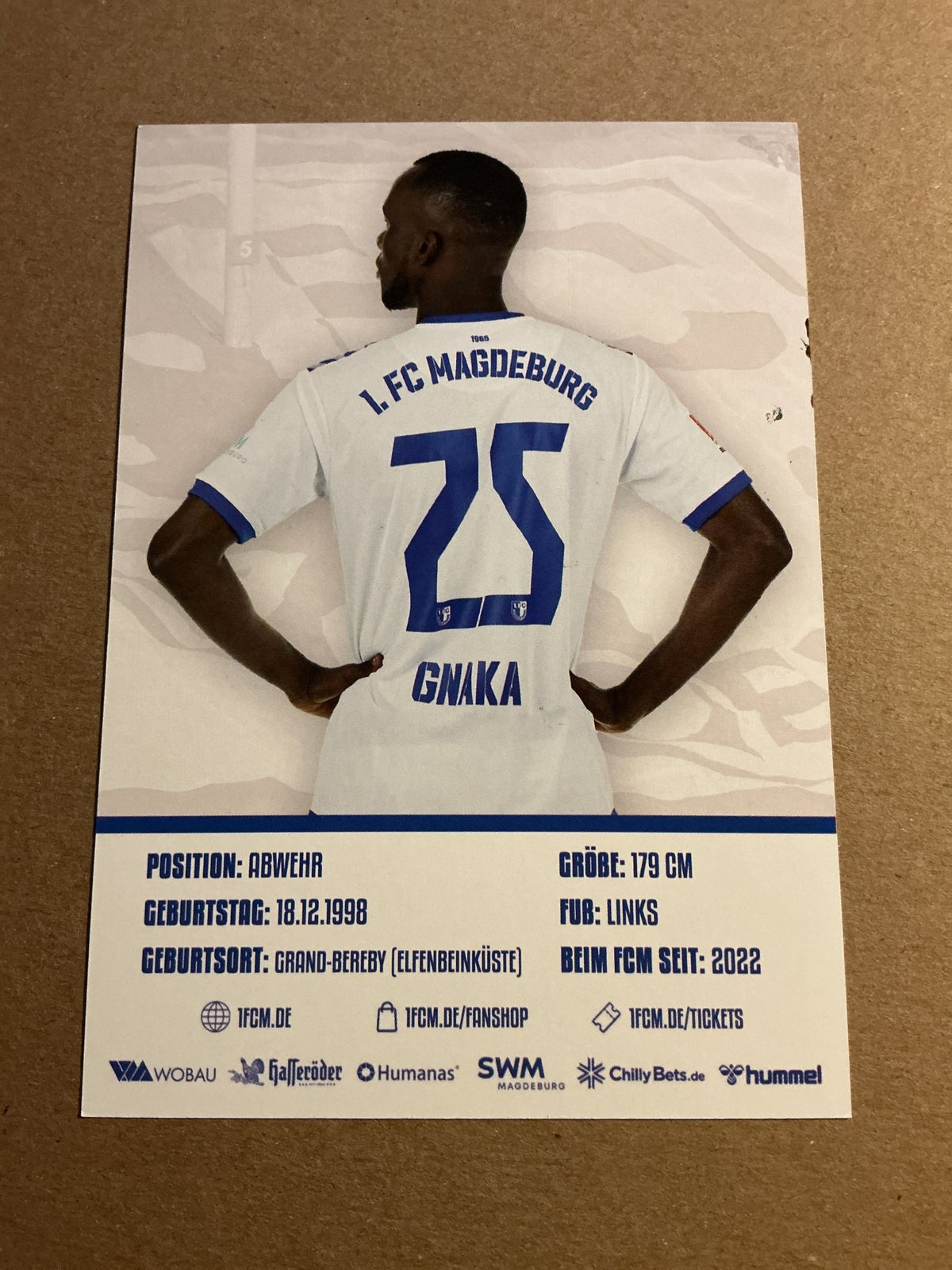 Silas Gnaka, Ivory Coast 🇨🇮 1.FC Magdeburg 2023/24 hand signed - Autographs-World