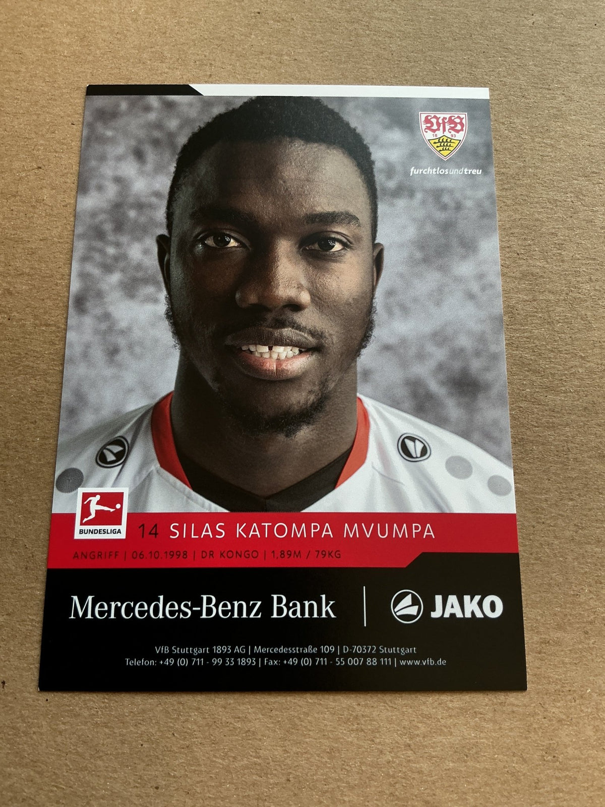 Silas Katompa Mvumpa, DR Kongo 🇨🇩 VfB Stuttgart 2021/22 hand signed - Autographs-World