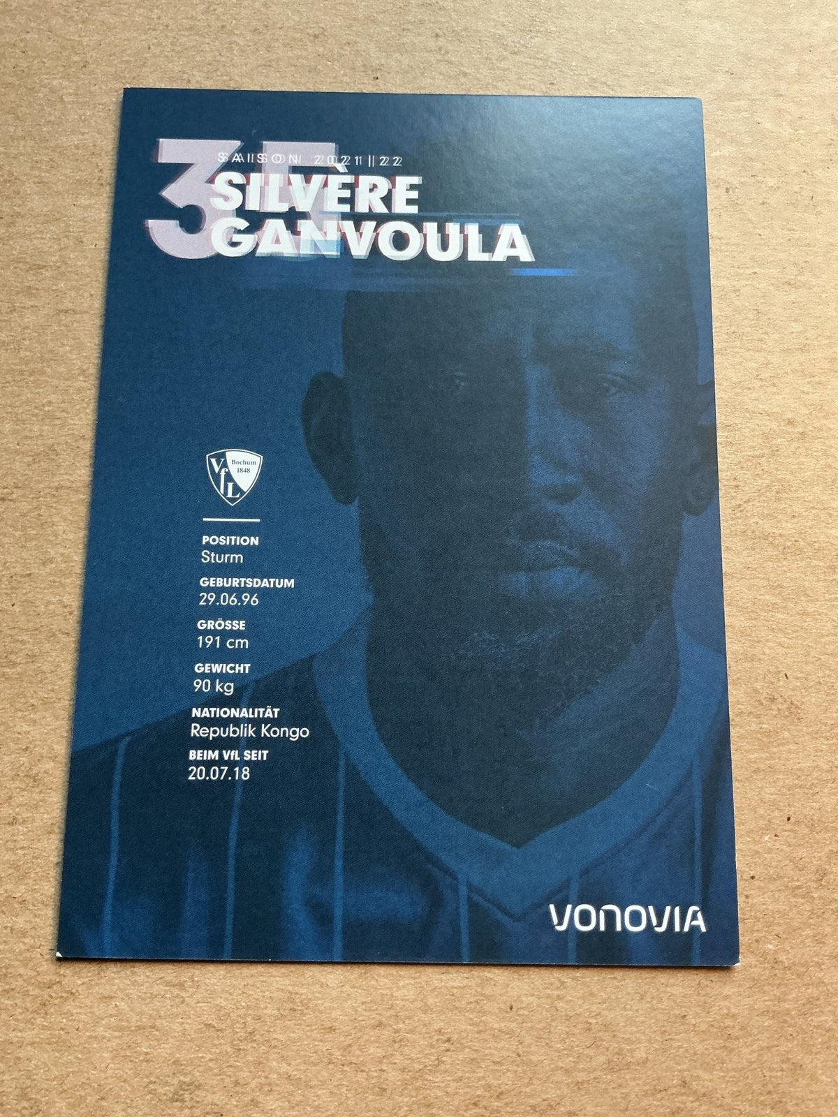 Silvère Ganvoula, Republic of the Congo 🇨🇬 VfL Bochum 2021/22 hand signed - Autographs-World