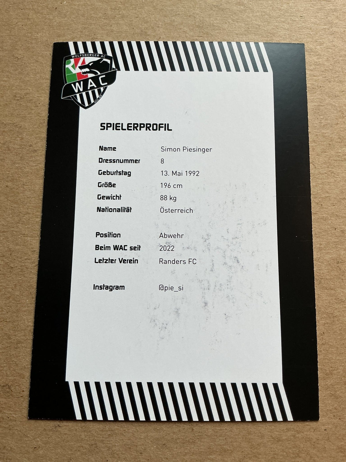 Simon Piesinger, Austria 🇦🇹 Wolfsberger AC 2023/24 hand signed - Autographs-World