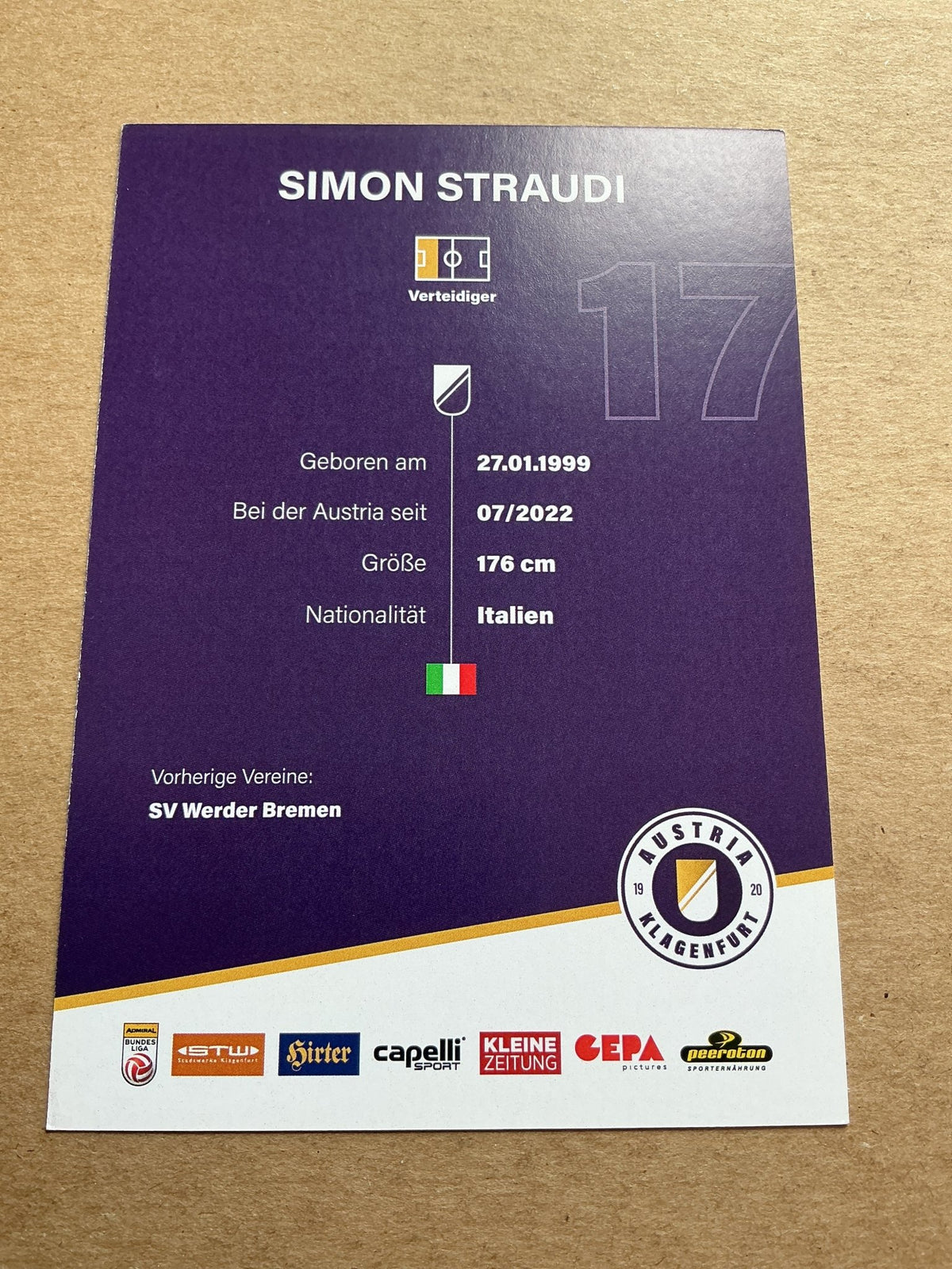 Simon Straudi, Italy 🇮🇹 Austria Klagenfurt 2023/24 hand signed - Autographs-World