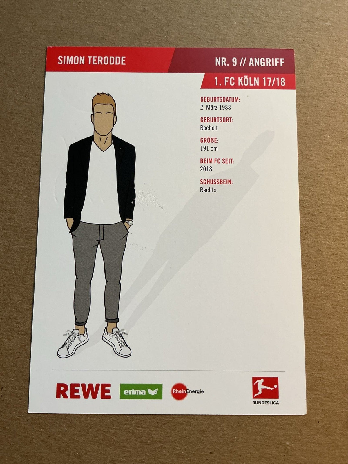 Simon Terodde, Germany 🇩🇪 1.FC Köln 2017/18 hand signed - Autographs-World