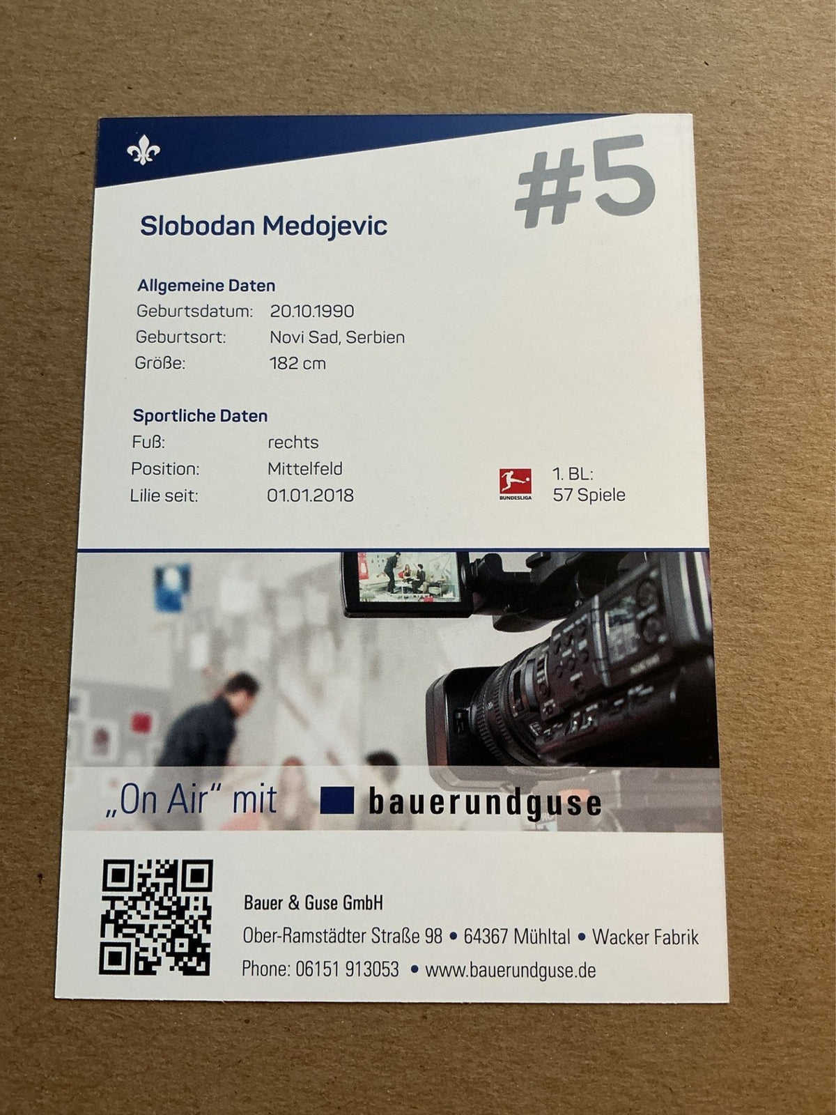 Slobodan Medojevic, Serbia 🇷🇸 SV Darmstadt 98 2017/18 hand signed - Autographs-World