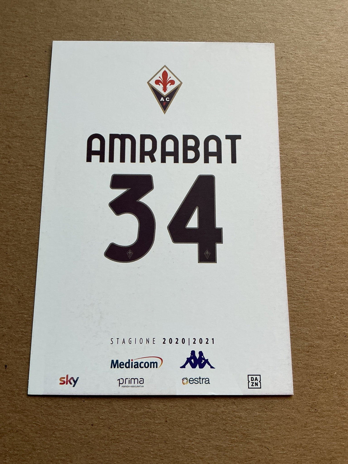 Sofyan Amrabat, Morocco 🇲🇦 ACF Fiorentina 2020/21 hand signed - Autographs-World