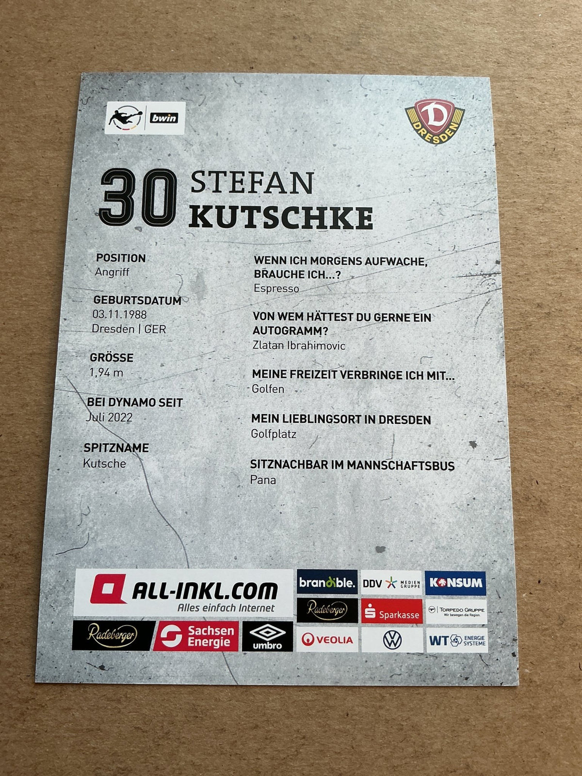 Stefan Kutschke, Germany 🇩🇪 Dynamo Dresden 2023/24 hand signed - Autographs-World