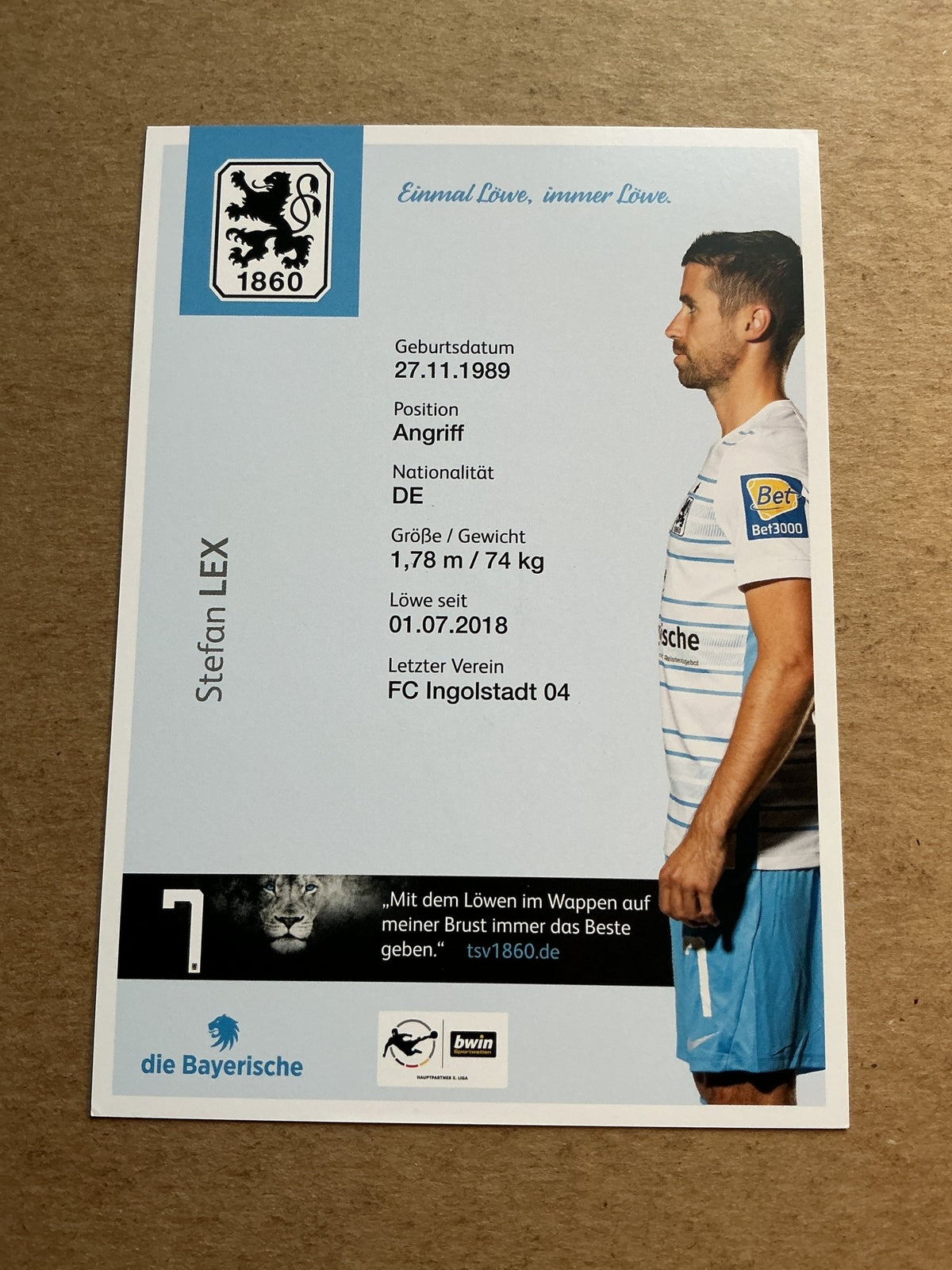 Stefan Lex, Germany 🇩🇪 TSV 1860 München 2022/23 hand signed - Autographs-World