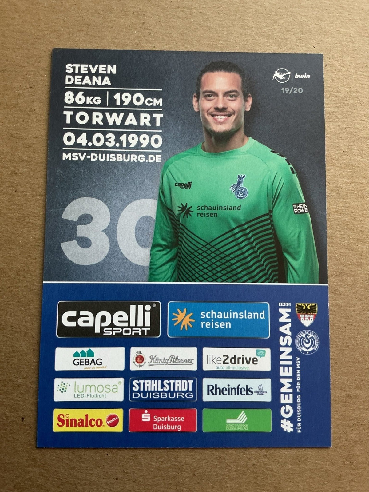 Steven Deana, Switzerland 🇨🇠MSV Duisburg 2019/20 hand signed - Autographs-World