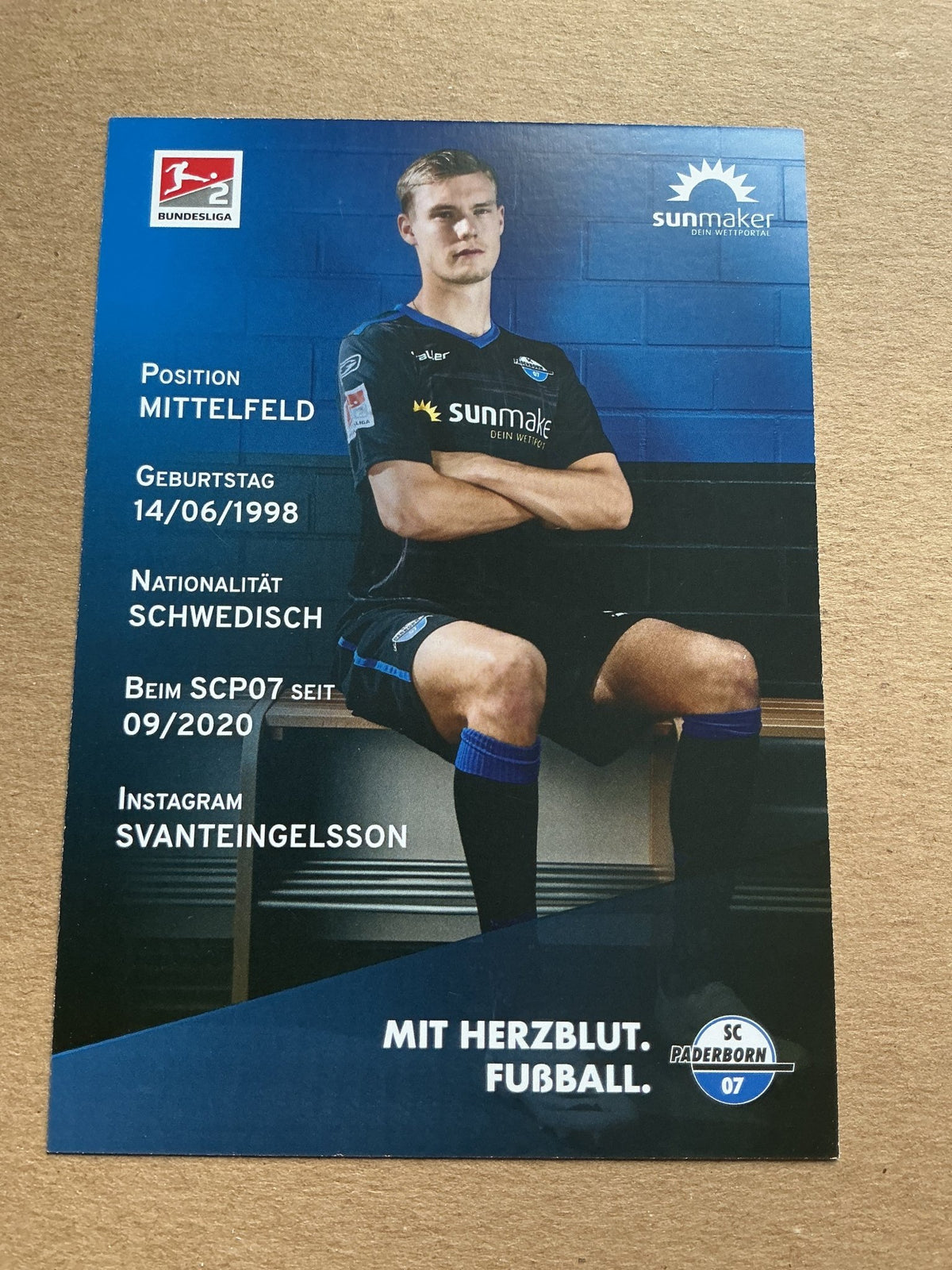Svante Ingelsson, Sweden πΈπͺ SC Paderborn 07 2020/21 hand signed - Autographs-World