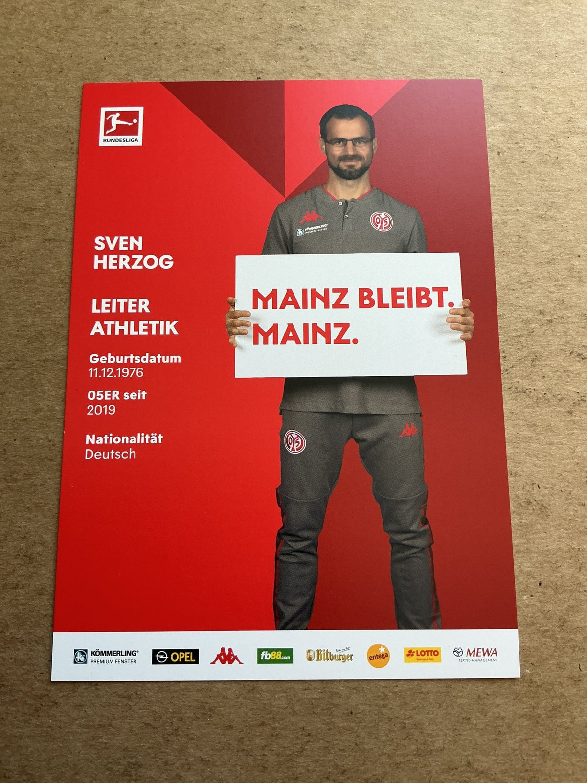 Sven Herzog, Germany 🇩🇪 FSV Mainz 05 2020/21 hand signed - Autographs-World