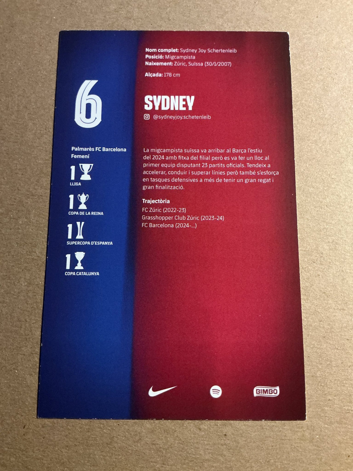 Sydney Schertenleib, Switzerland 🇨🇭 FC Barcelona Femení 2025/26 unsigned - Autographs-World