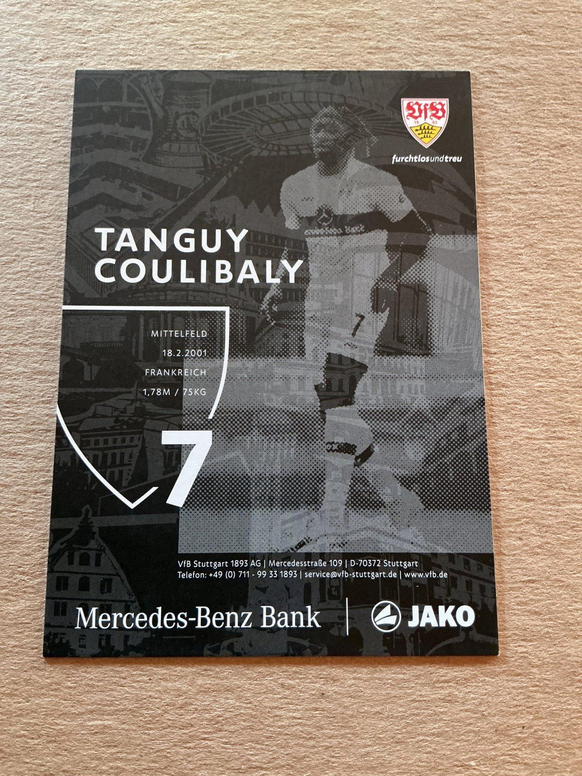 Tanguy Coulibaly, France 🇫🇷 VfB Stuttgart 2022/23 hand signed - Autographs-World