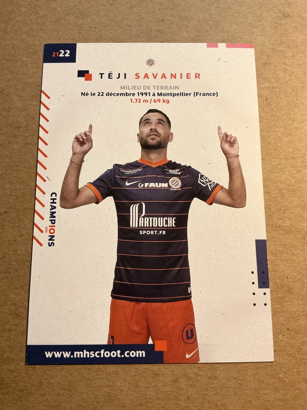 Téji Savanier, France 🇫🇷 Montpellier HSC 2021/22 hand signed - Autographs-World