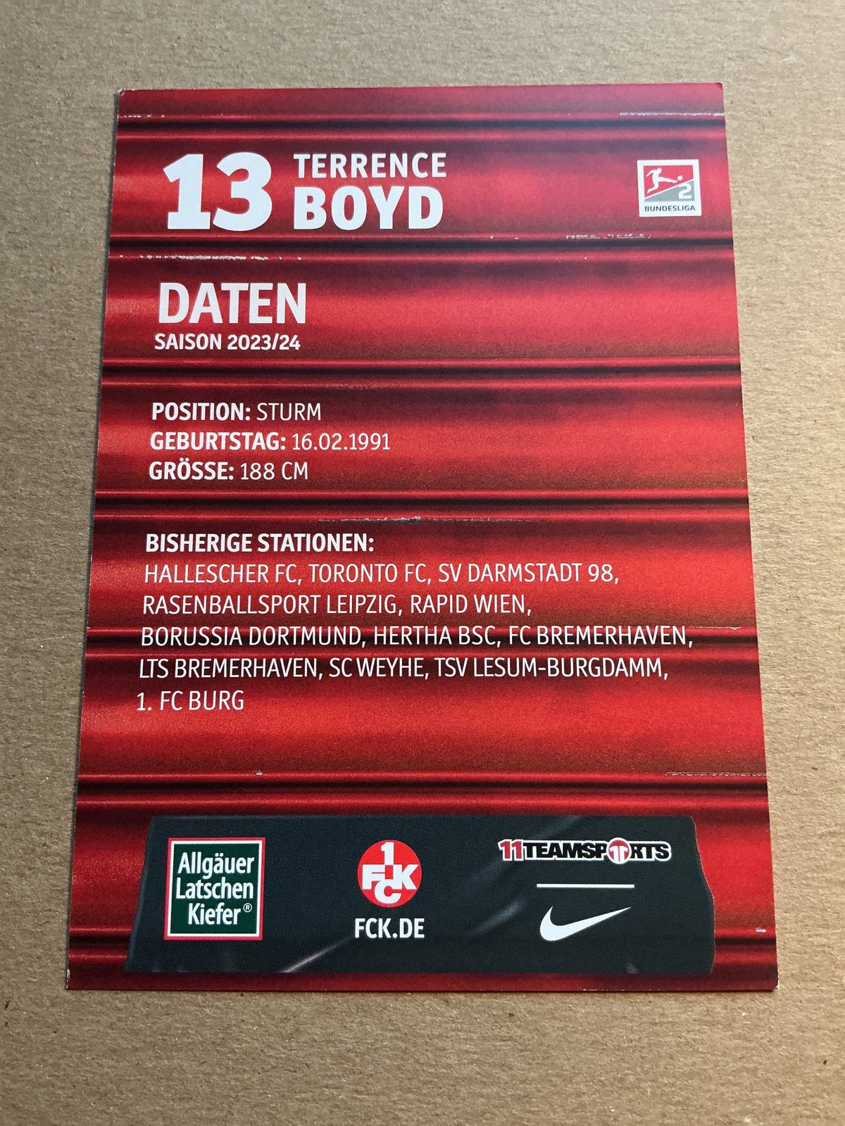 Terrence Boyd, USA 🇺🇸 1.FC Kaiserslautern 2023/24 hand signed - Autographs-World