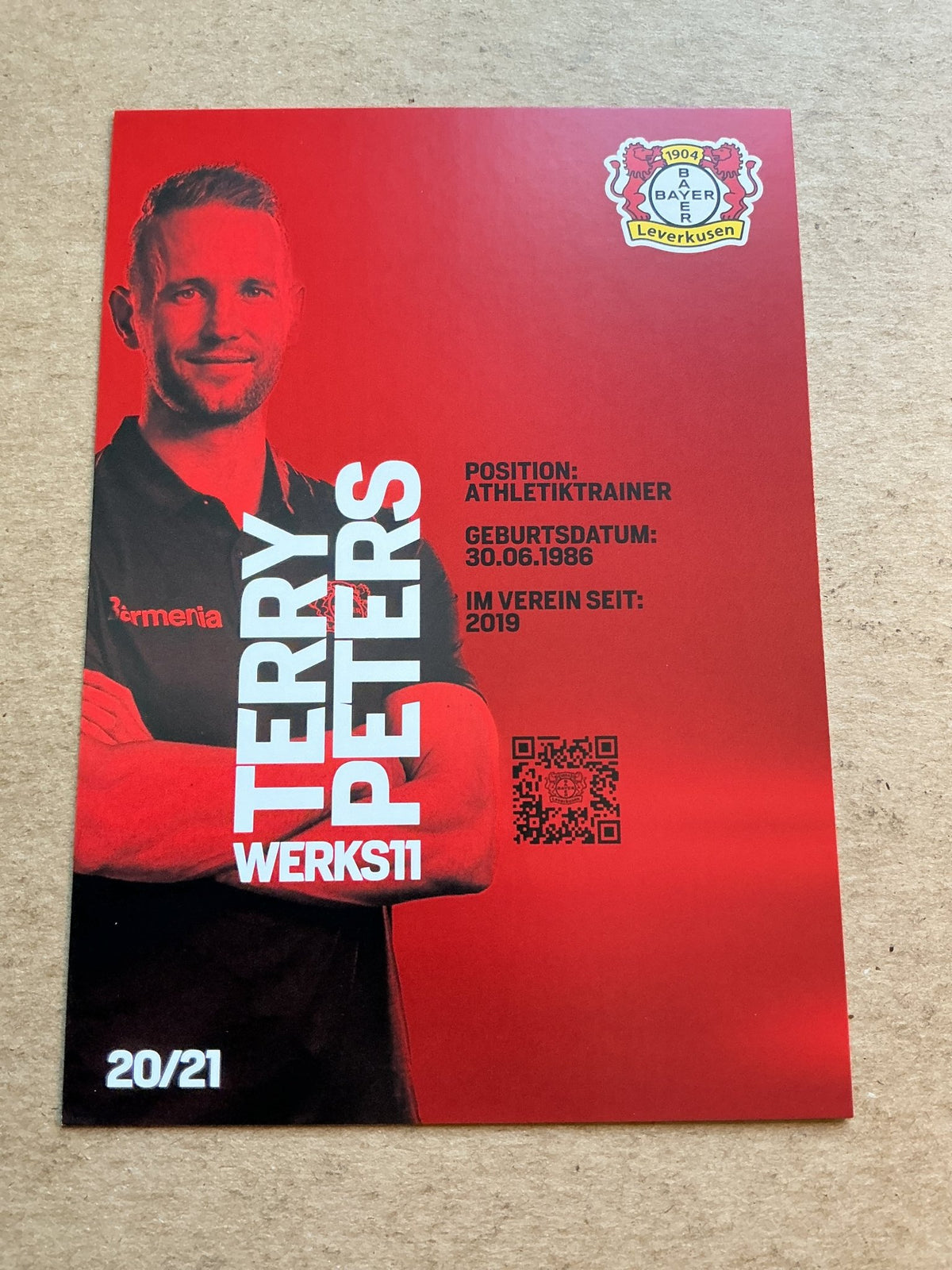 Terry Peters, Germany 🇩🇪 Bayer 04 Leverkusen 2020/21 hand signed - Autographs-World