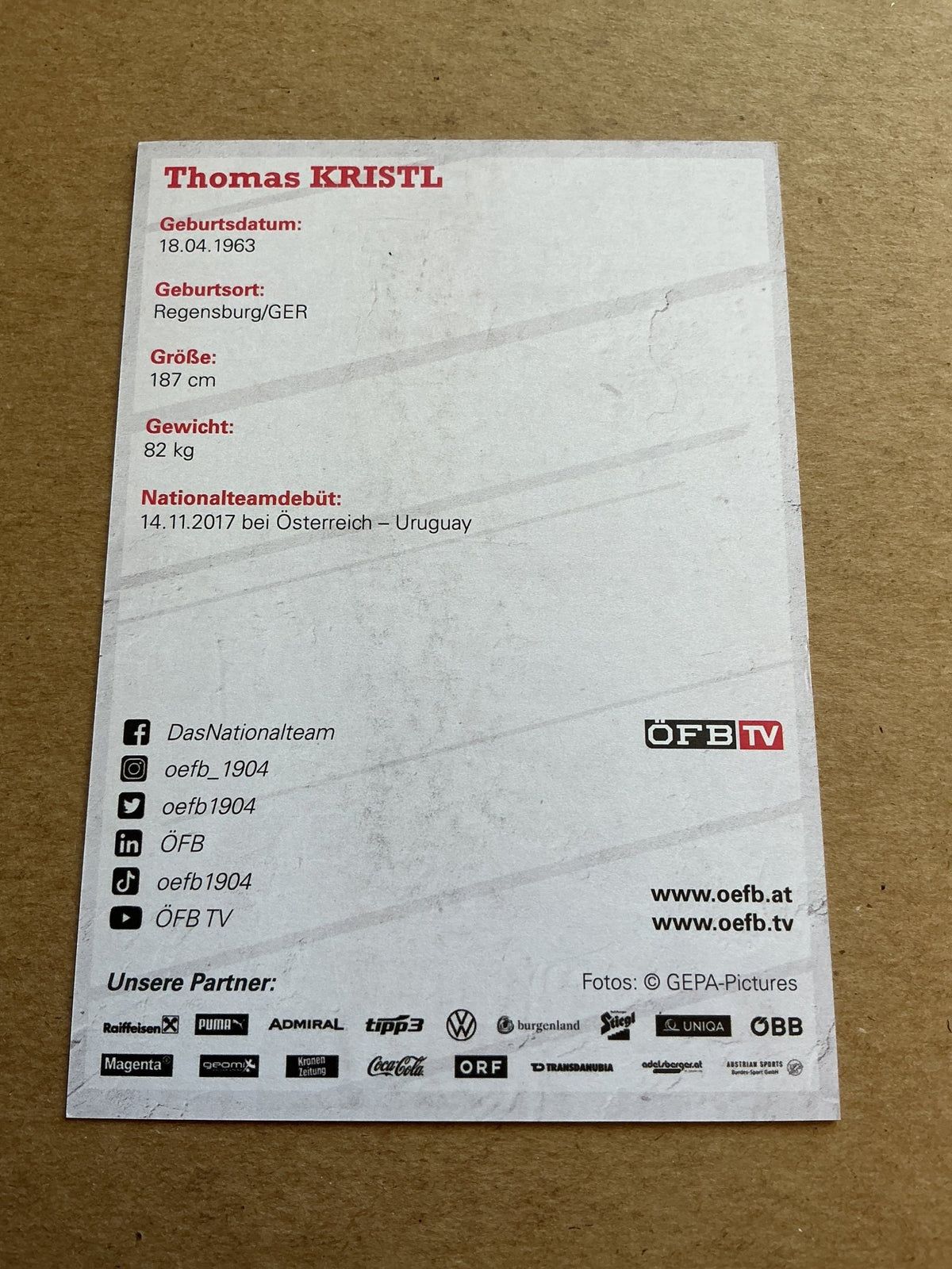 Thomas Kristl, Germany 🇩🇪 Austria 2021 hand signed - Autographs-World