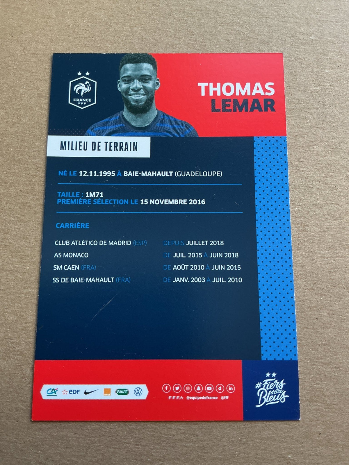 Thomas Lemar, France 🇫🇷 UEFA Euro Cup 2020 hand signed - Autographs-World