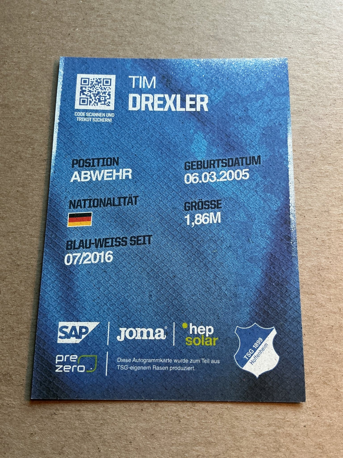 Tim Drexler, Germany 🇩🇪 TSG 1899 Hoffenheim 2024/25 hand signed - Autographs-World