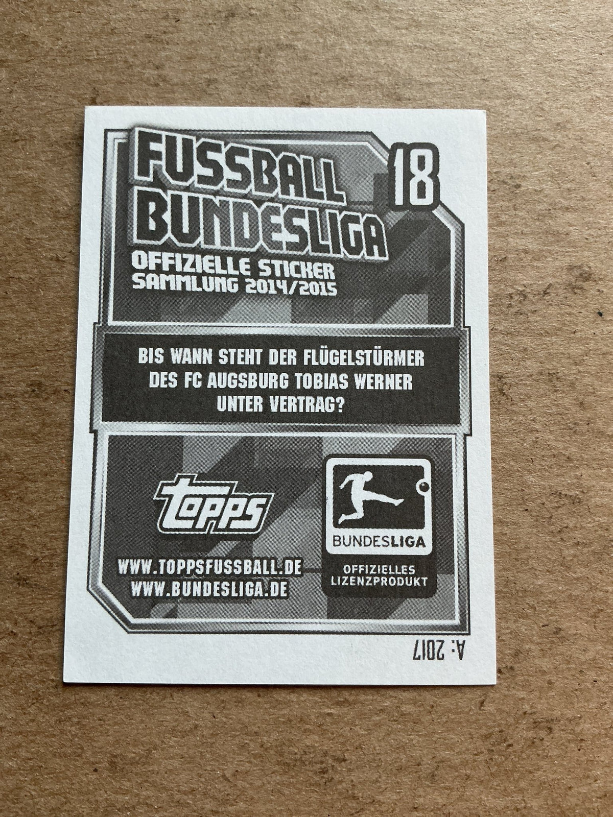 Tim Matavž, Slovenia 🇸🇮 FC Augsburg 2014/15 Topps hand signed - Autographs-World