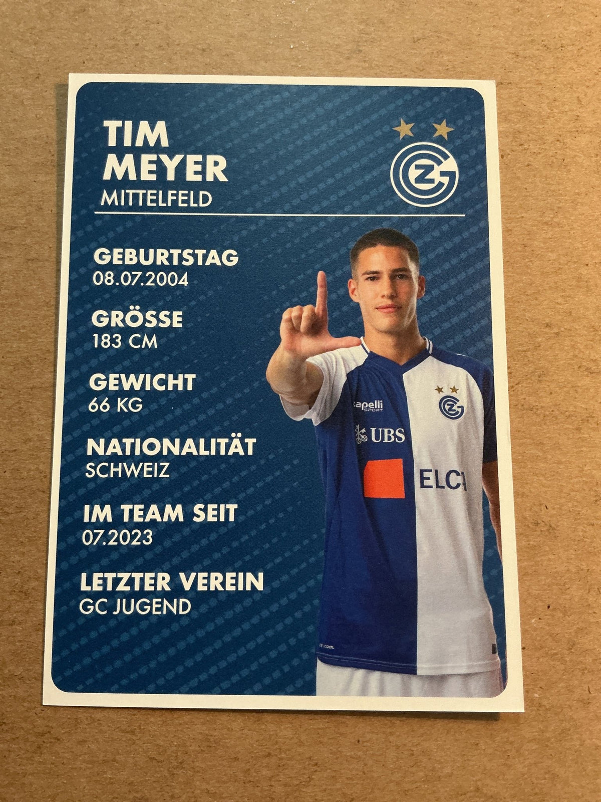 Tim Meyer, Switzerland 🇨🇭 Grasshopper Zürich 2025/26 hand signed - Autographs-World