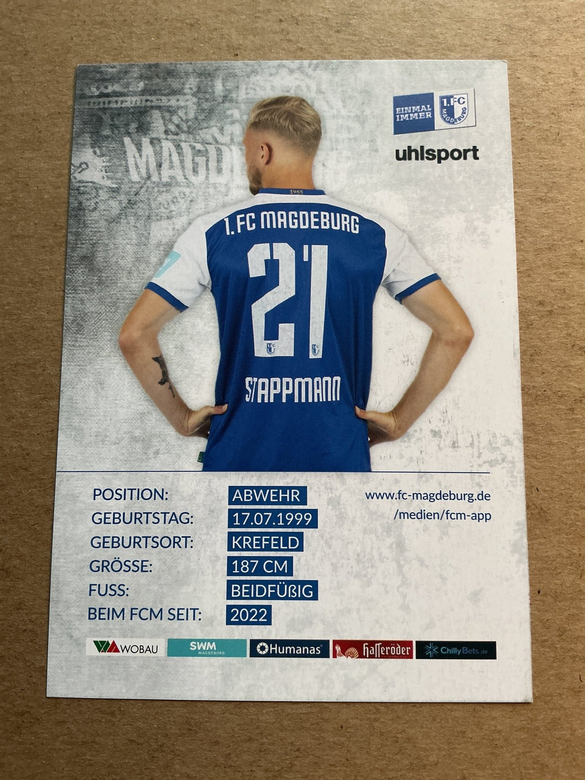 Tim Stappmann, Germany 🇩🇪 1.FC Magdeburg 2022/23 hand signed - Autographs-World