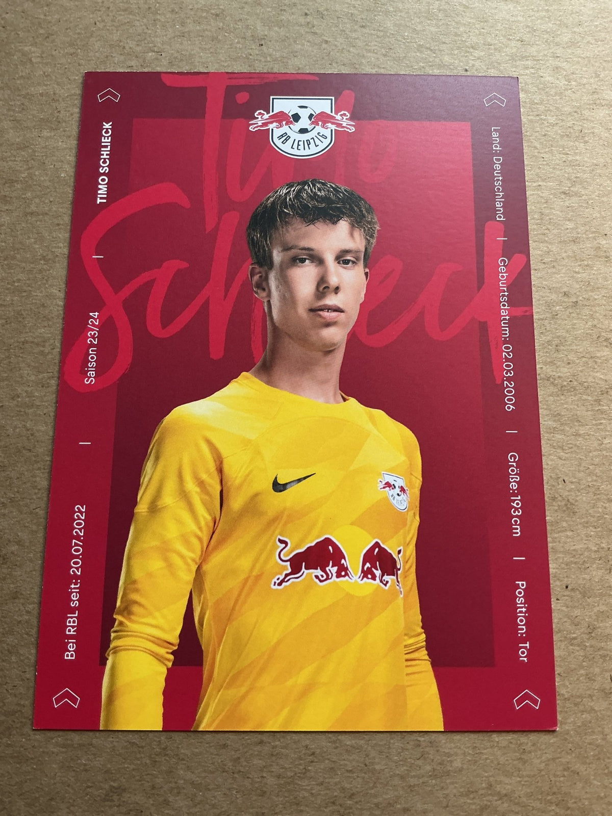 Timo Schlieck, Germany 🇩🇪 RB Leipzig 2023/24 hand signed - Autographs-World