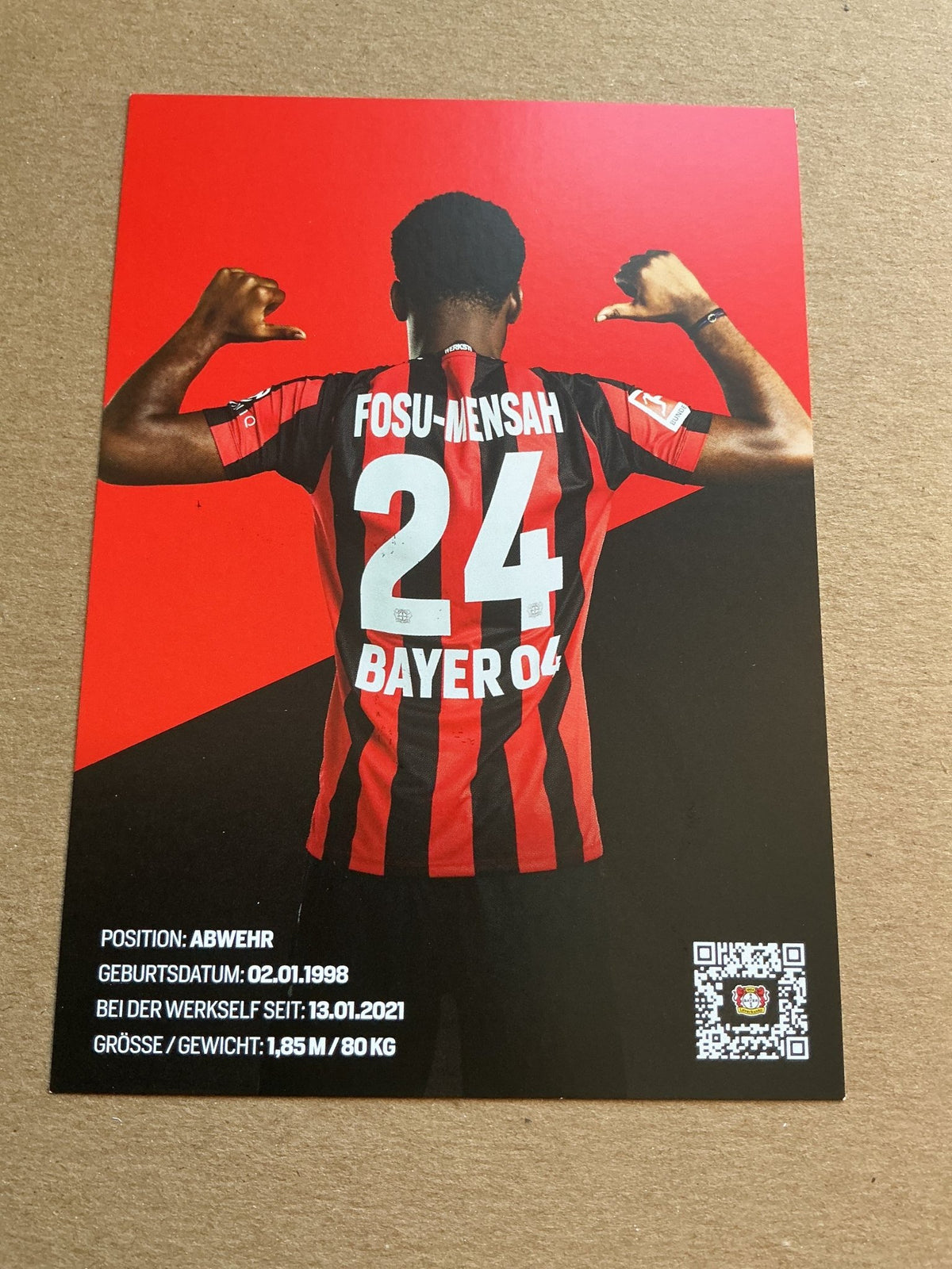 Timothy Fosu-Mensah, Netherlands 🇳🇱 Bayer 04 Leverkusen 2021/22 hand signed - Autographs-World