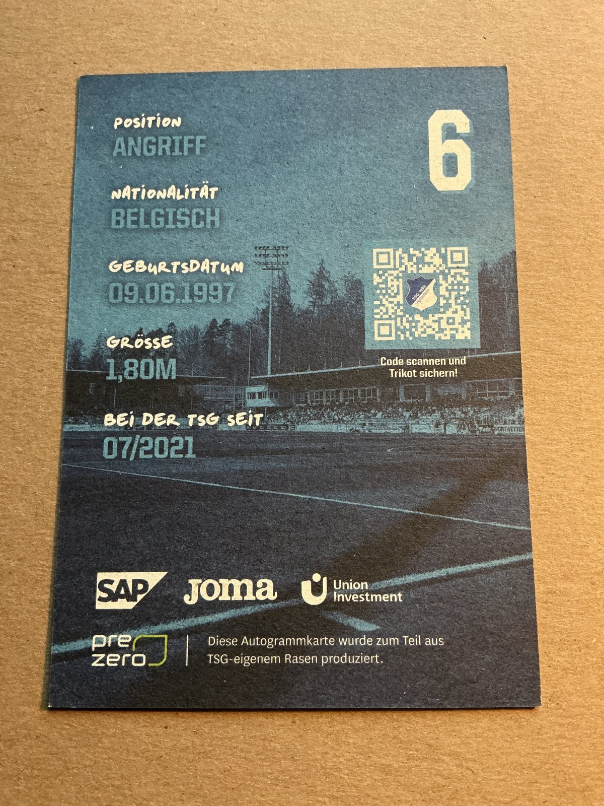 Tine de Caigny, Belgium 🇧🇪 TSG 1899 Hoffenheim 2022/23 hand signed - Autographs-World