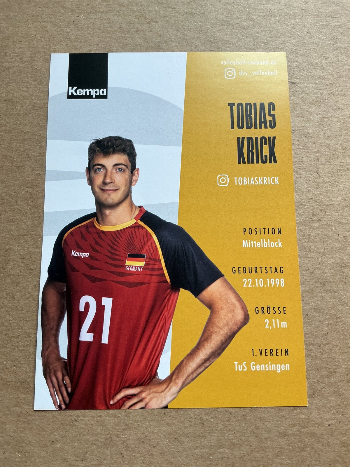 Tobias Krick, Germany 🇩🇪 Volleyball Summer Olympics 2024 hand signed - Autographs-World