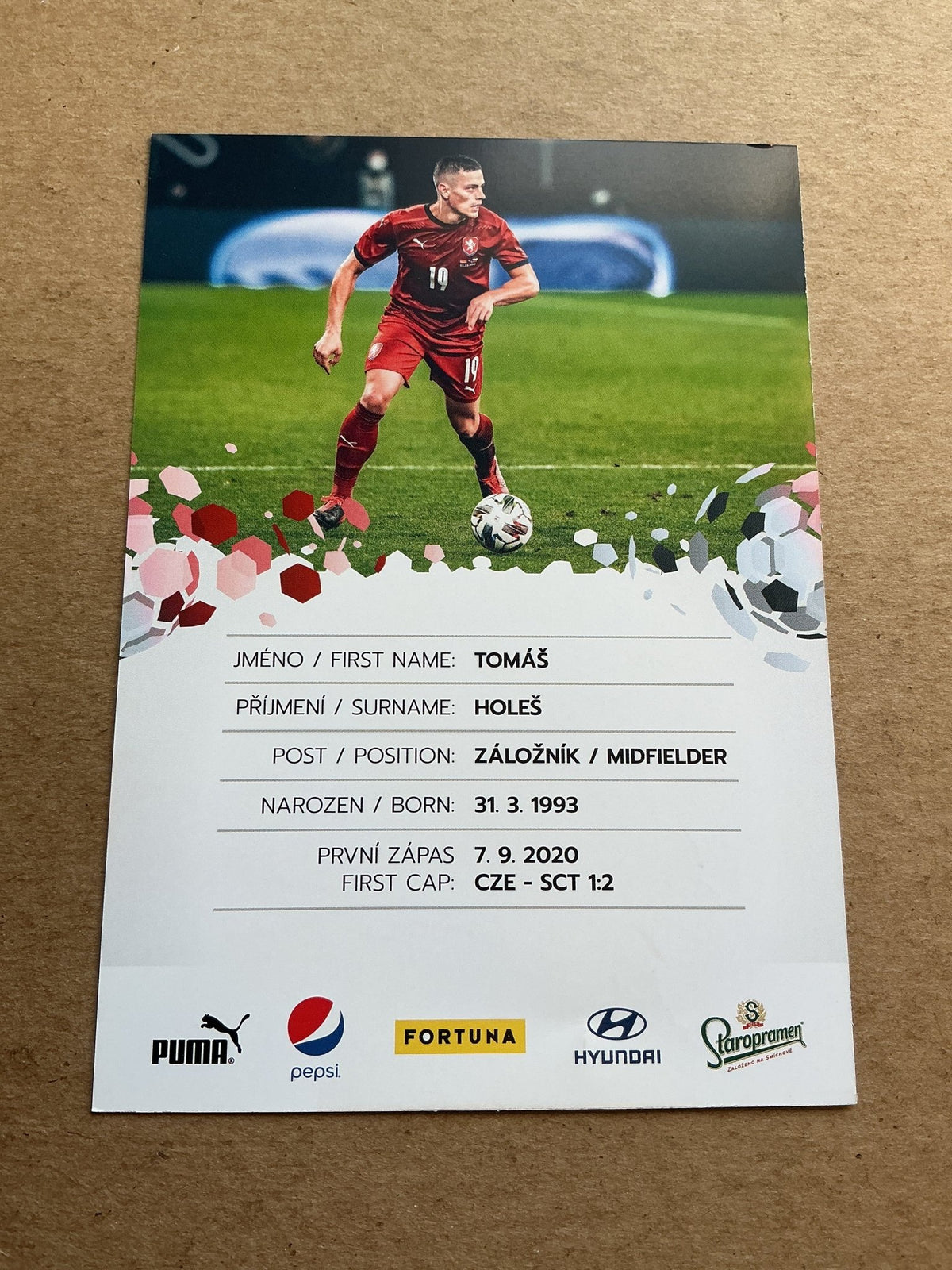 Tomáš Holeš, Czech Republic 🇨🇿 UEFA Euro Cup 2020 hand signed - Autographs-World