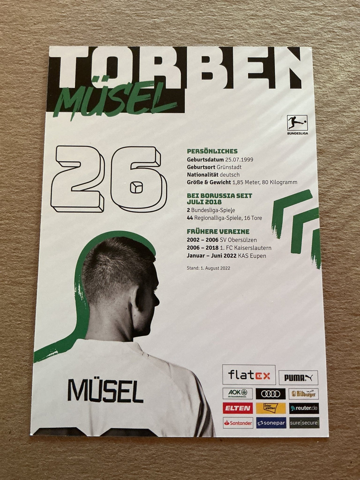 Torben Müsel, Germany 🇩🇪 Borussia Mönchengladbach 2022/23 hand signed - Autographs-World