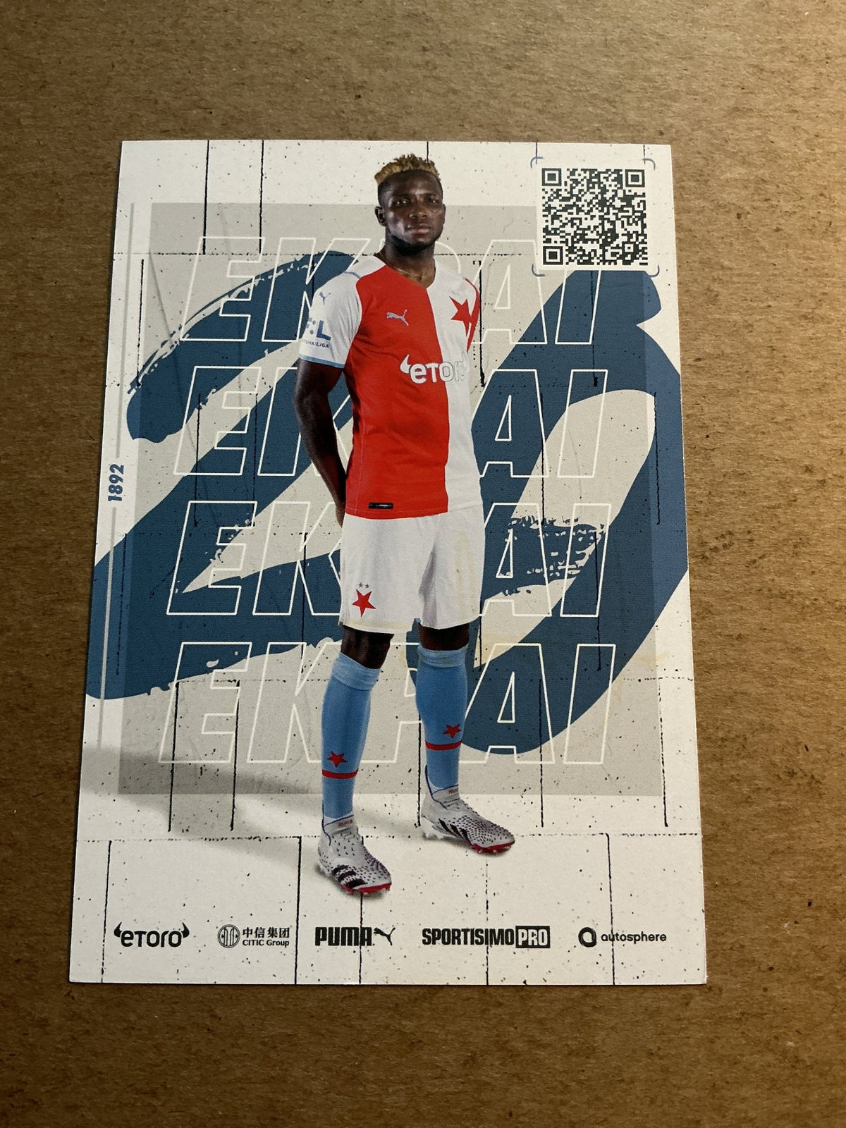 Ubong Ekpai, Nigeria π³π¬ SK Slavia Prague 2021/22 hand signed - Autographs-World