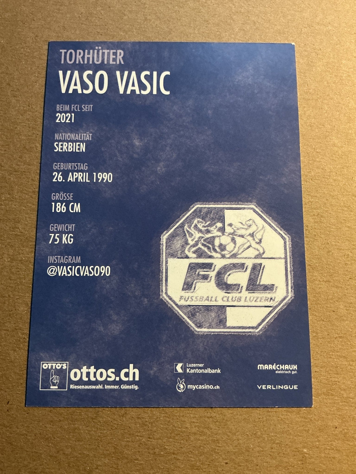 Vaso Vasić, Serbia 🇷🇸 FC Luzern 2021/22 hand signed - Autographs-World