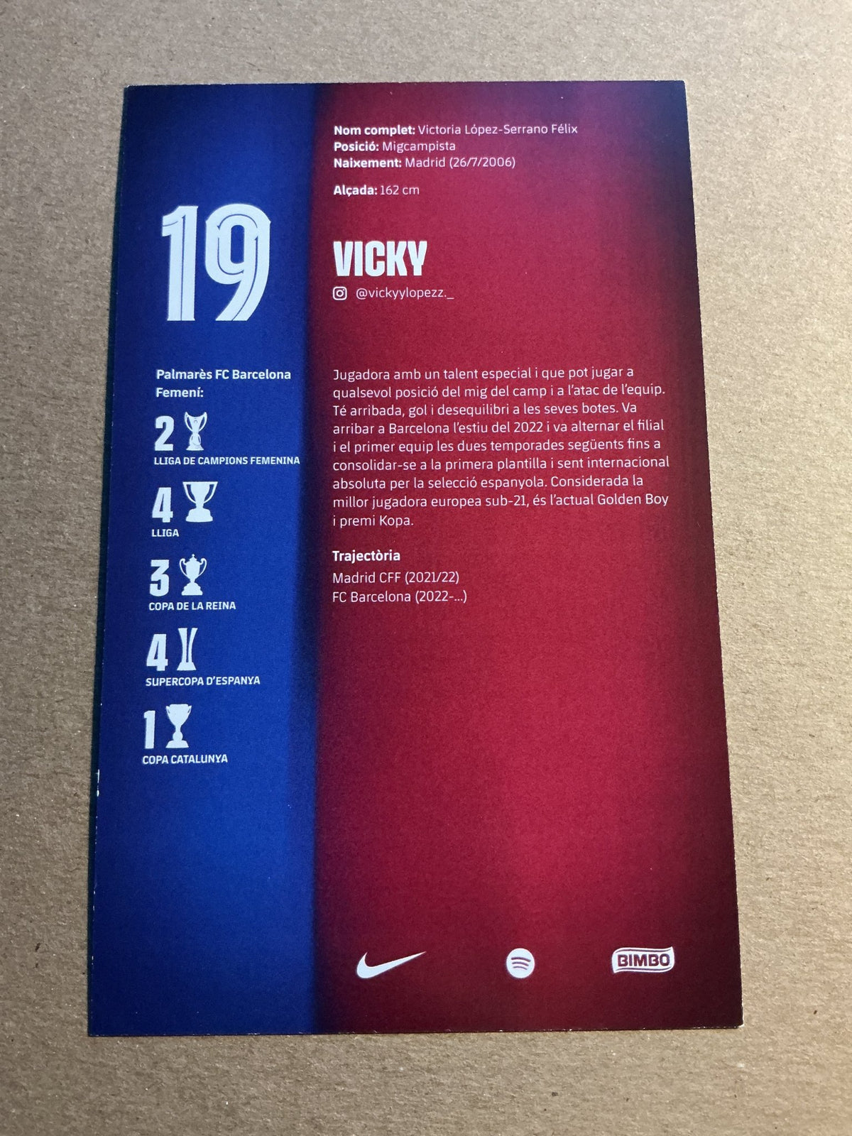 Vicky López, Spain 🇪🇸 FC Barcelona Femení 2025/26 unsigned - Autographs-World
