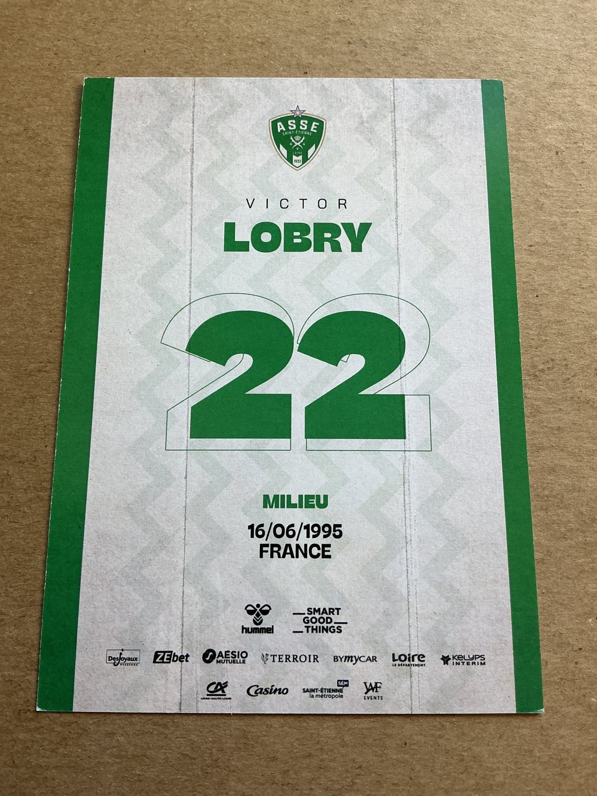 Victor Lobry, France π«π· AS Saint-Etienne 2023/24 hand signed - Autographs-World