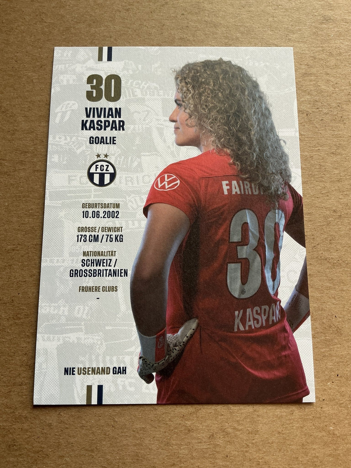 Vivian Kaspar, Switzerland 🇨🇭 FC Zürich 2023/24 hand signed - Autographs-World