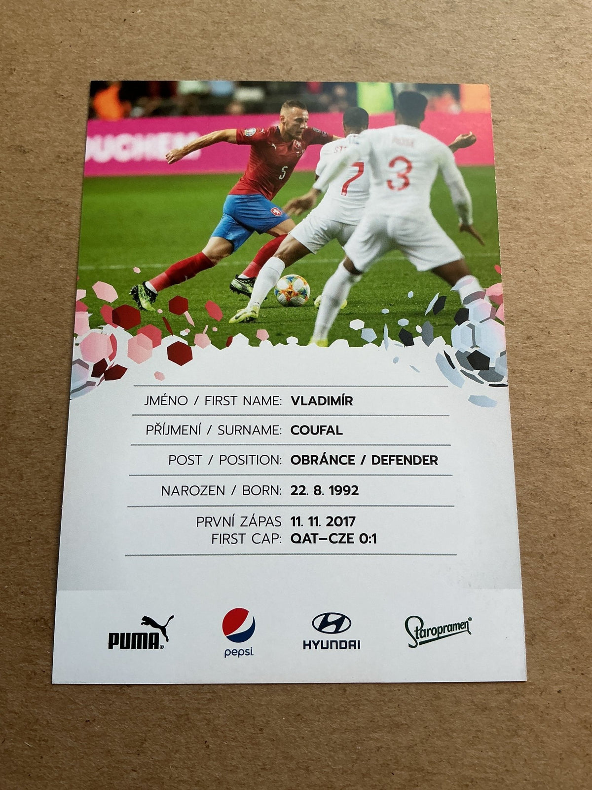 Vladimír Coufal, Czech Republic 🇨🇿 UEFA Euro Cup 2020 hand signed - Autographs-World