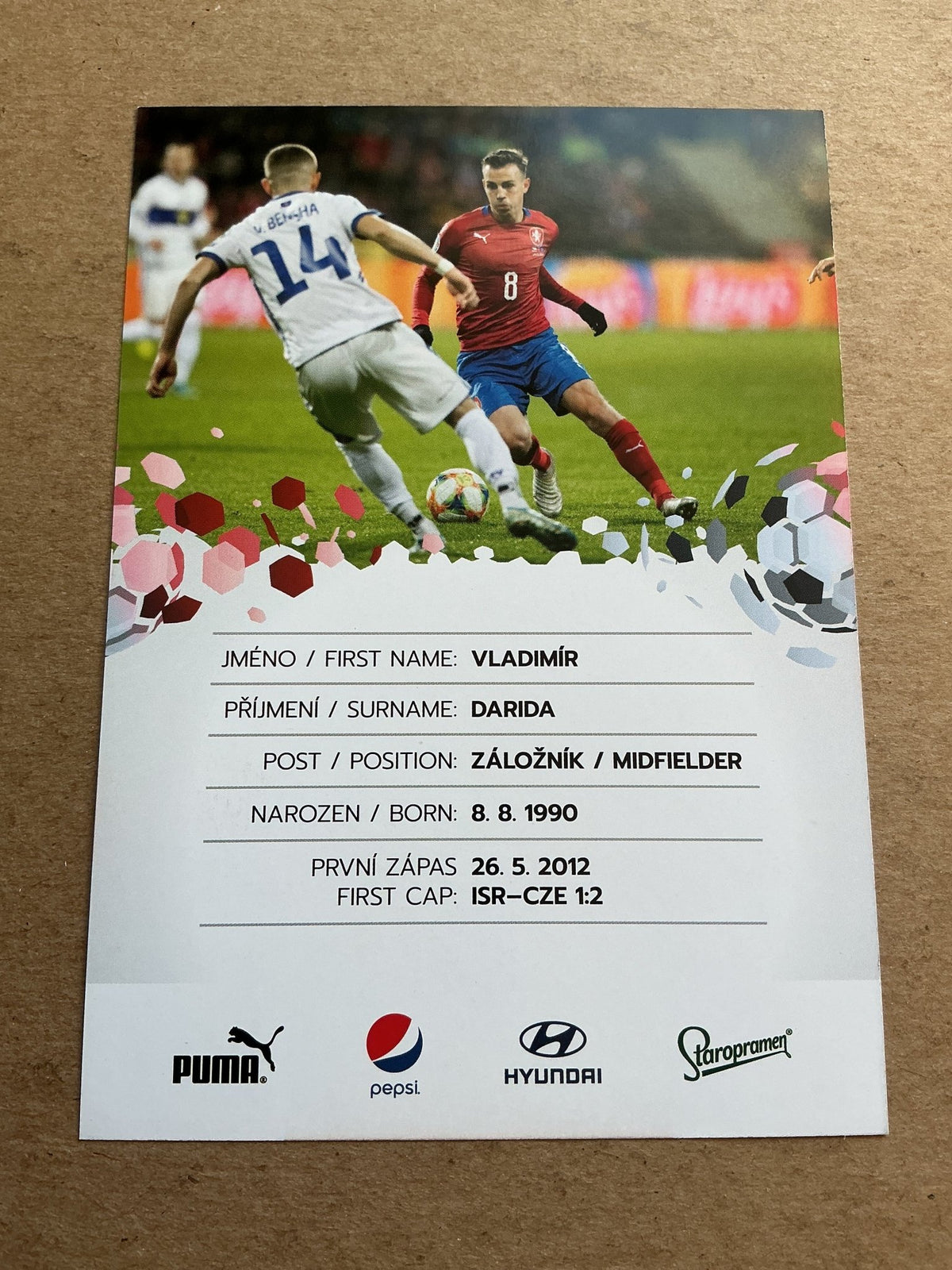 Vladimír Darida, Czech Republic 🇨🇿 UEFA Euro Cup 2020 hand signed - Autographs-World