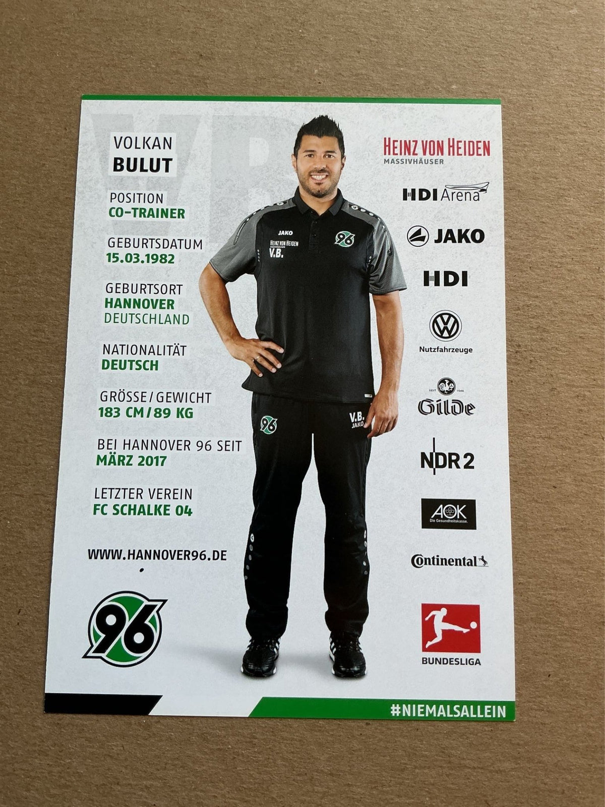 Volkan Bulut, Germany 🇩🇪 Hannover 96 2017/18 hand signed - Autographs-World