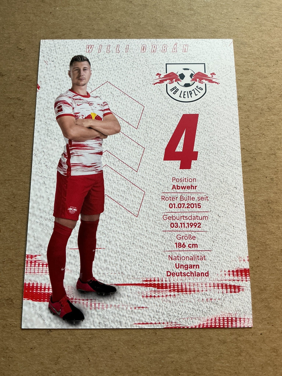 Willi Orban, Hungary ðŸ‡ðŸ‡º RB Leipzig 2021/22 hand signed - Autographs-World