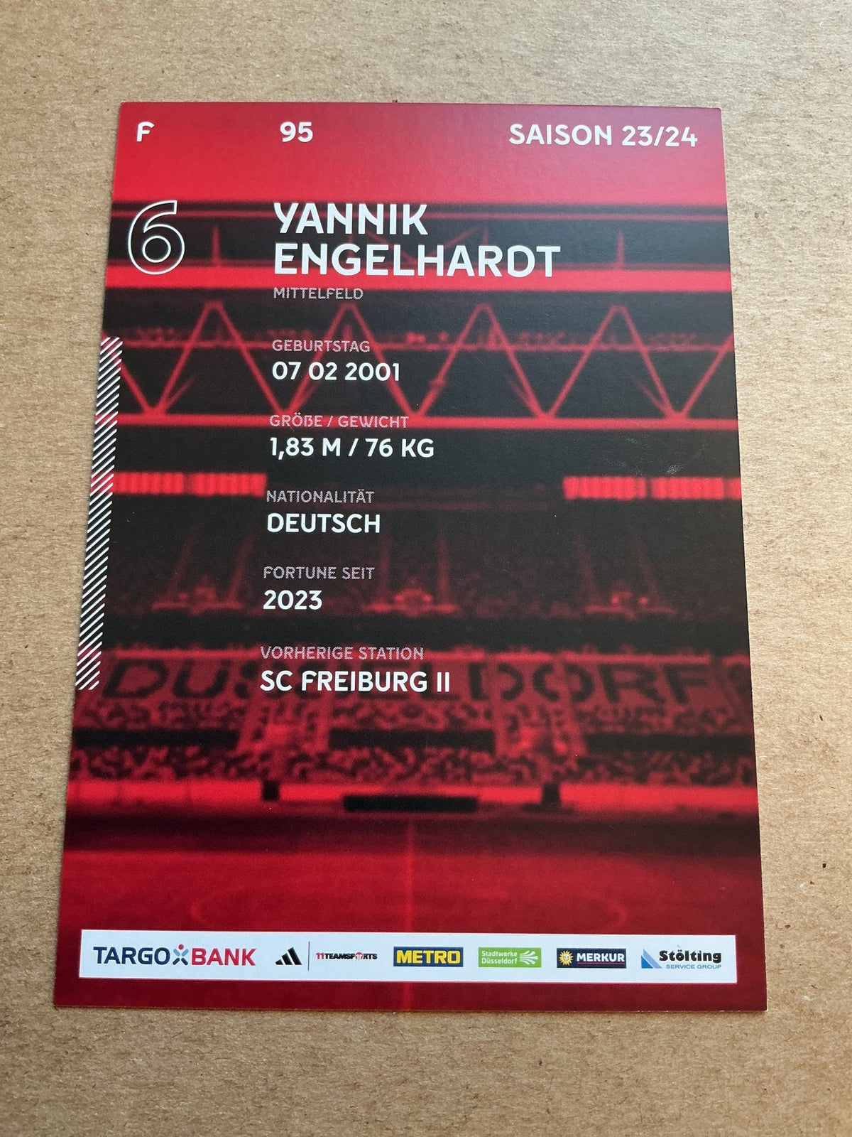 Yannik Engelhardt, Germany 🇩🇪 Fortuna Düsseldorf 2023/24 hand signed - Autographs-World