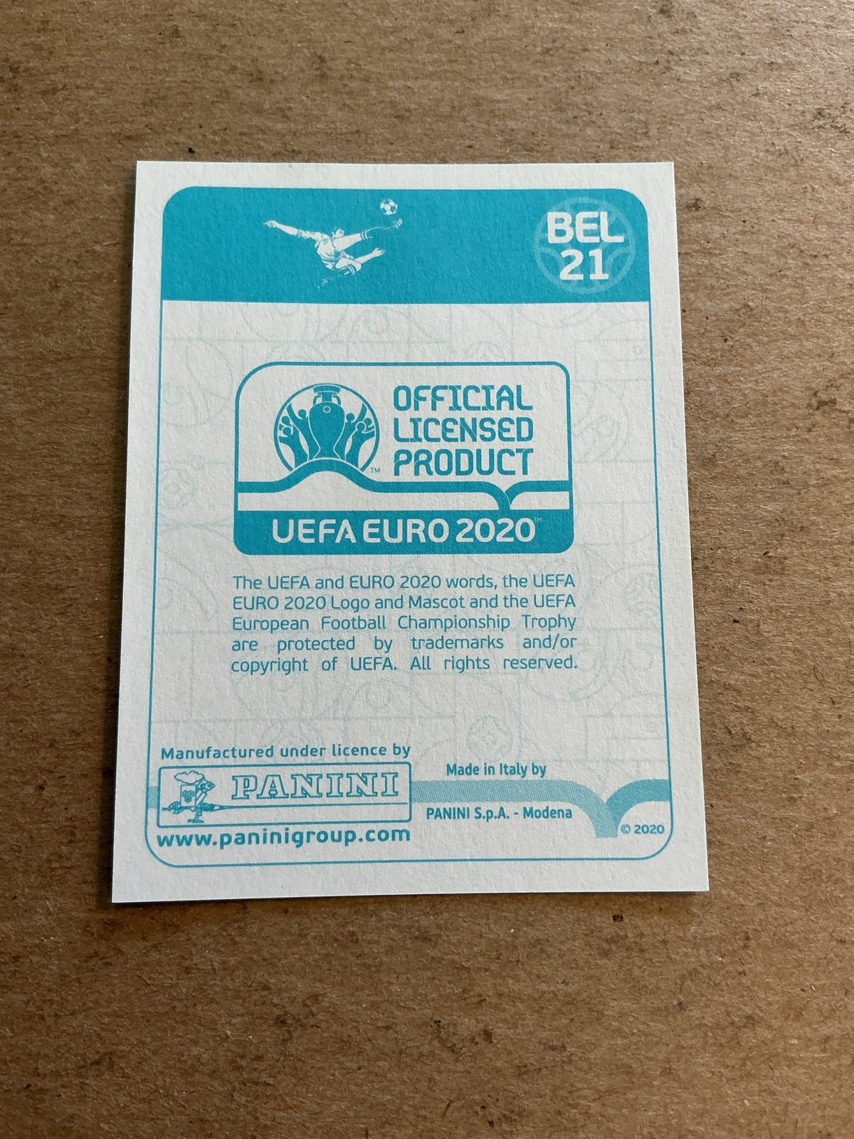 Youri Tielemans, Belgium 🇧🇪 UEFA Euro 2020 Panini hand signed - Autographs-World