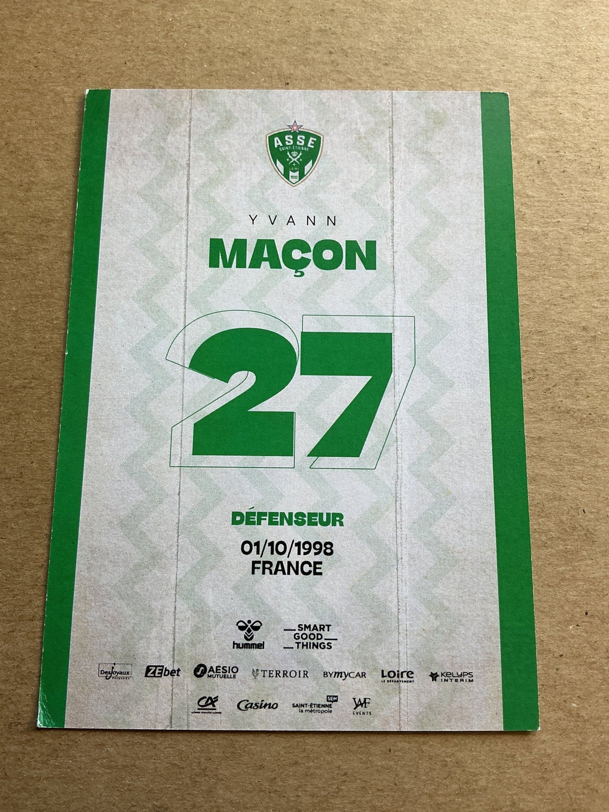 Yvann Macon, France π«π· AS Saint-Etienne 2023/24 hand signed - Autographs-World