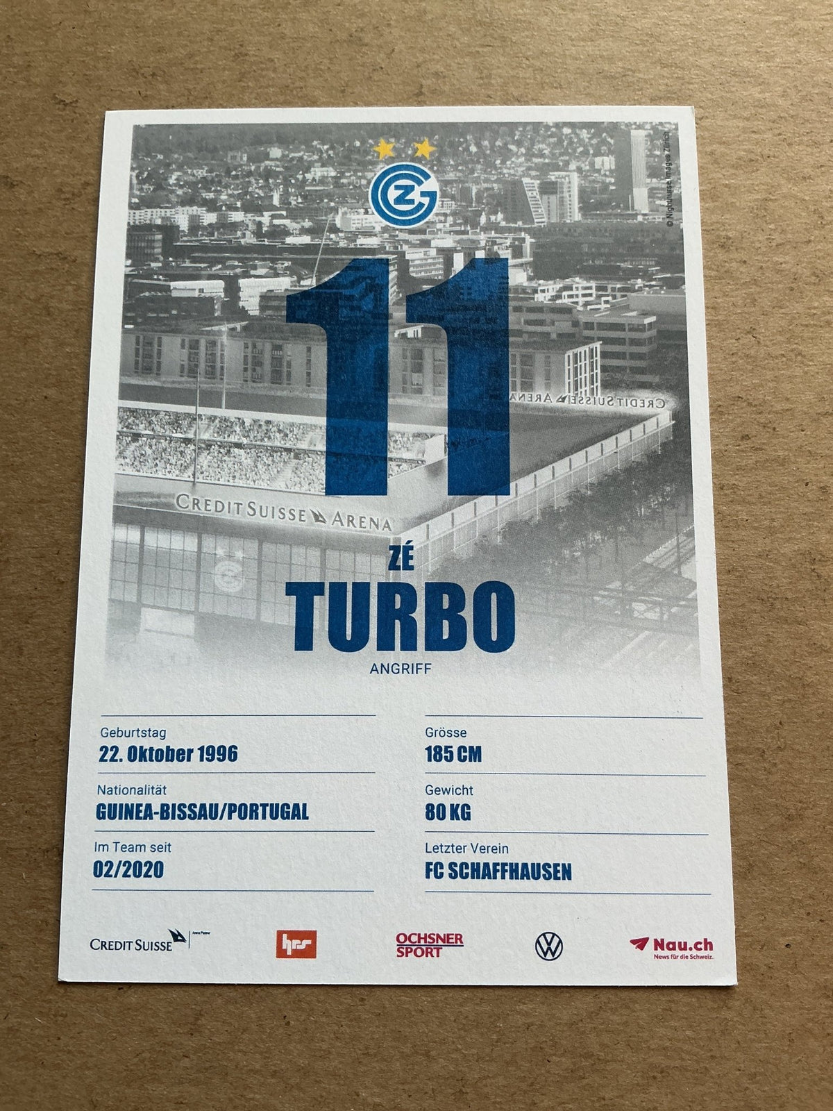 Zé Turbo, Guinea-Bissau 🇬🇼 Grasshopper Zürich 2019/20 hand signed - Autographs-World