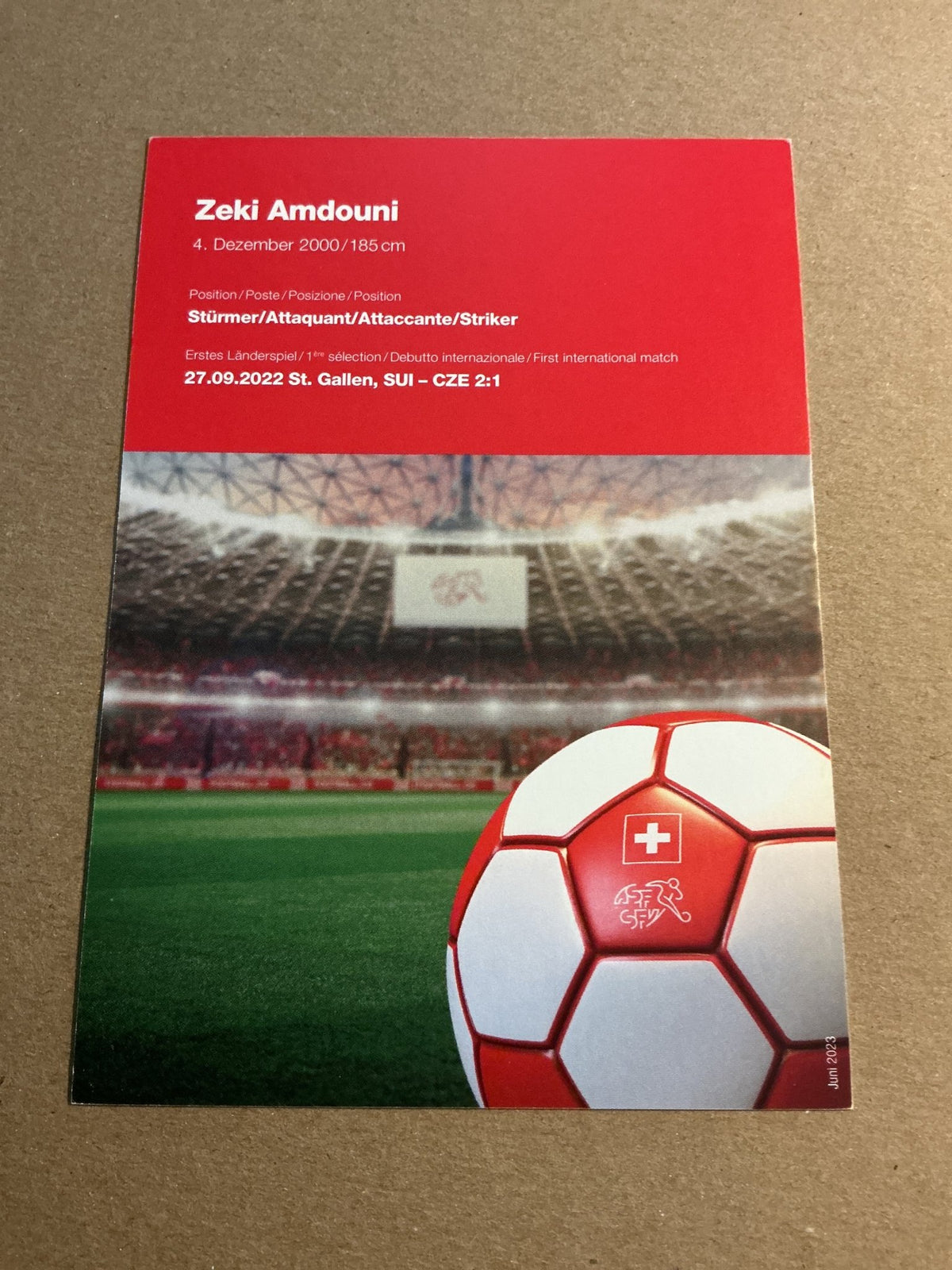 Zeki Amdouni, Switzerland 🇨ðŸ‡FIFA World Cup 2022 hand signed - Autographs-World