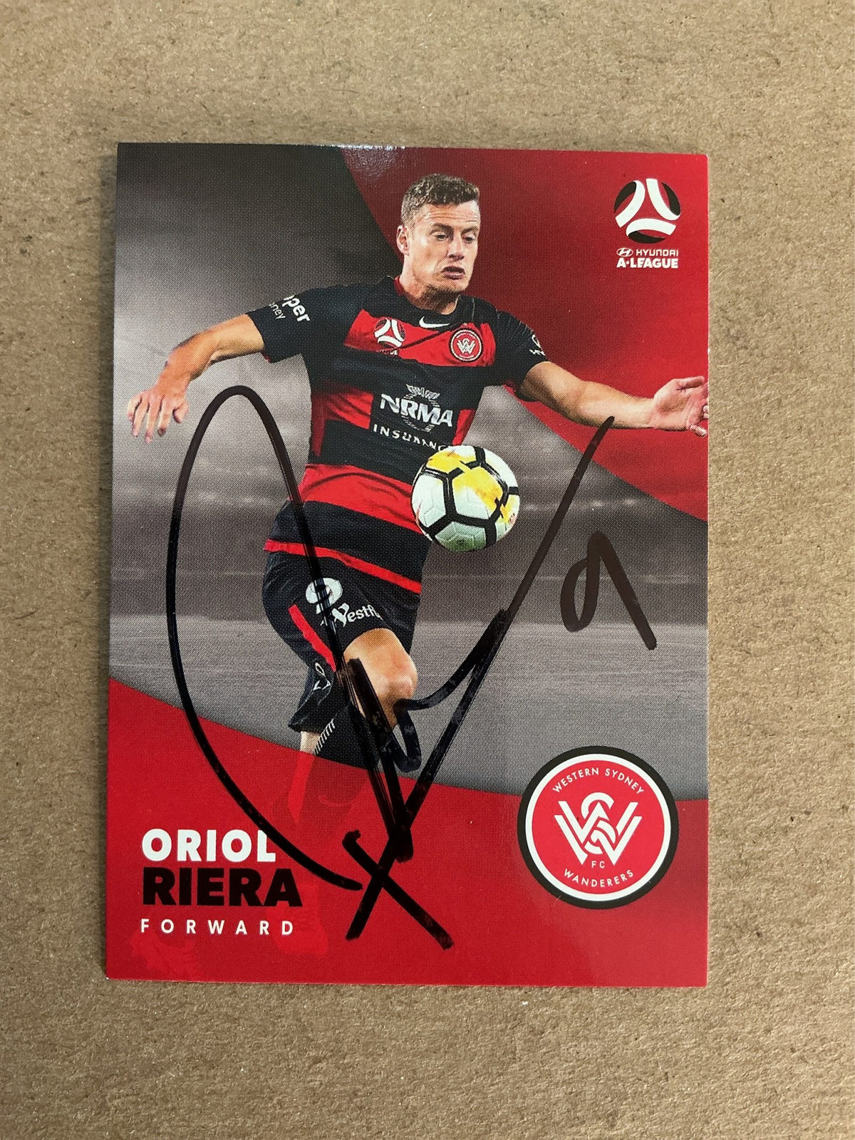 Oriol Riera, Spain 🇪🇸 Western Sydney Wanderers 2017/18 hand signed