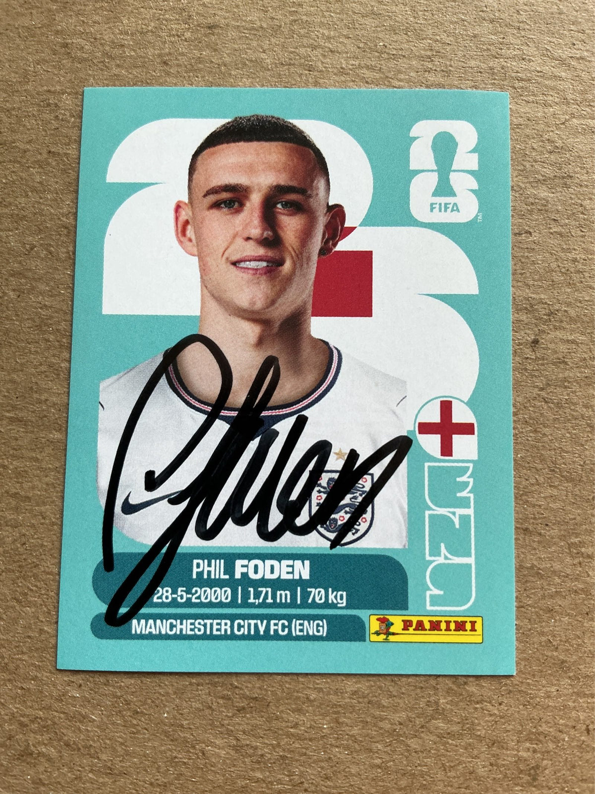 Phil Foden, England 🏴󠁧󠁢󠁥󠁮󠁧󠁿 FIFA World Cup 2026 Panini hand signed