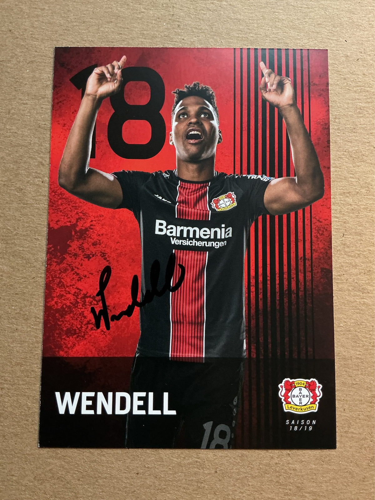 Wendell, Brazil 🇧🇷 Bayer 04 Leverkusen 2018/19 hand signed